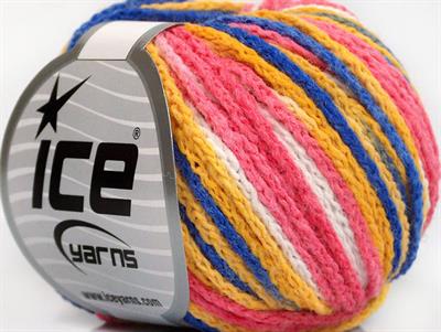 8x50gr. MONACO Akrilik Pembe, Mavi, Beyaz, Altın Kışlık, Düz iplikler, Batik Desenli, Worsted, Zincir