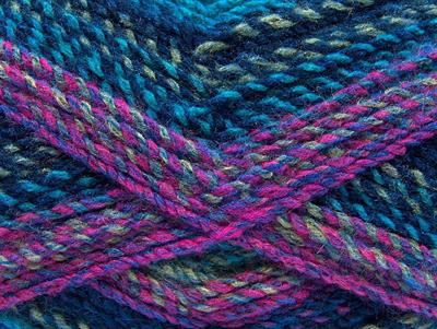 2x200gr. MOSAIC Akrilik Mor, Turkuaz, lacivert, Fuşya Kışlık, Düz iplikler, Batik Desenli, Worsted, 100% Akrilik