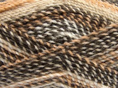 2x200gr. MOSAIC Akrilik Kahverengi, Krem, Bej Kışlık, Düz iplikler, Batik Desenli, Worsted, 100% Akrilik