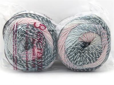 2x200gr. MOSAIC COTTON Pamuk, Akrilik Pembe, Mavi, Açık Yeşil Yazlık İplikler, Pamuk, Düz iplikler, Batik Desenli, Worsted, Akrilik