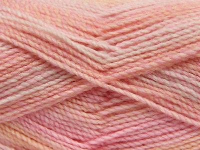 2x200gr. MOSAIC Akrilik Krem, Açık Turuncu, Açık Pembe Kışlık, Düz iplikler, Batik Desenli, Worsted, 100% Akrilik