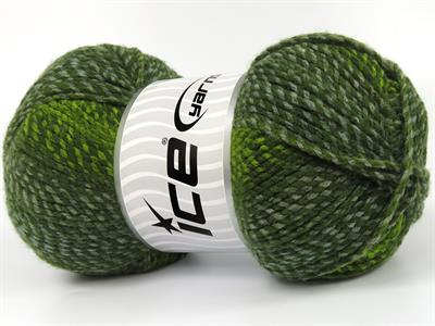 2x200gr. MOSAIC Akrilik Yeşil Tonları Kışlık, Düz iplikler, Batik Desenli, Worsted, 100% Akrilik