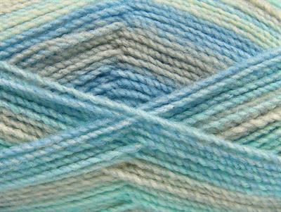 2x200gr. MOSAIC Akrilik Gri, Açık Mavi Kışlık, Düz iplikler, Batik Desenli, Worsted, 100% Akrilik