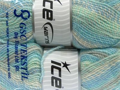 2x200gr. MOSAIC Akrilik Gri, Açık Mavi Kışlık, Düz iplikler, Batik Desenli, Worsted, 100% Akrilik