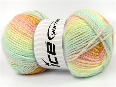 2x200gr. MOSAIC Akrilik Pastel Gökkuşağı Kışlık, Düz iplikler, Batik Desenli, Worsted, 100% Akrilik