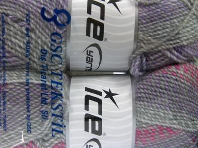 2x200gr. MOSAIC Akrilik Pembe, Leylak, Gri Kışlık, Düz iplikler, Batik Desenli, Worsted, 100% Akrilik