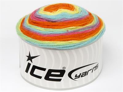 Lot of 2 x 150gr Skeins Ice Yarns MUFFINS Yarn Orange Pink Yellow Light Turquoise