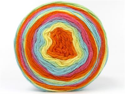 Lot of 2 x 150gr Skeins Ice Yarns MUFFINS Yarn Orange Pink Yellow Light Turquoise