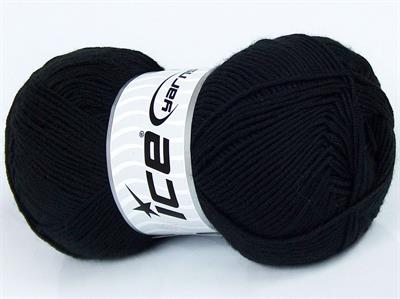 4x100gr. MY BABY  Siyah Kışlık, Düz iplikler, Worsted, 100% Akrilik , Anti-Pilling