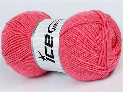 4x100gr. MY BABY  Şeker pembe Kışlık, Düz iplikler, Worsted, 100% Akrilik , Anti-Pilling