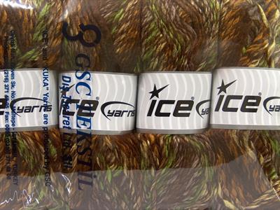 4x100gr. MYSTIQUE Yün, Akrilik Yeşil, Kahverengi Tonları Kışlık, Yün, Batik Desenli, Kalın