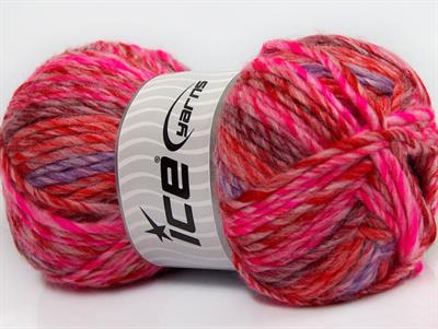 4x100gr. MYSTIQUE Yün, Akrilik Pembe, Kırmızı, Leylak, Bordo Kışlık, Yün, Batik Desenli, Kalın