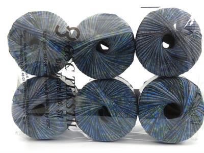 6x50gr. NAMASTE  Siyah, Mavi Tonları Şerit, Yazlık İplikler, Batik Desenli, Kalın