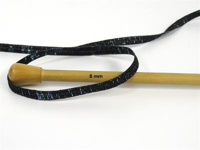 6x50gr. NAMASTE GLITZ Metalik Simli Siyah, Mavi Şerit, Yazlık İplikler, Batik Desenli, Kalın