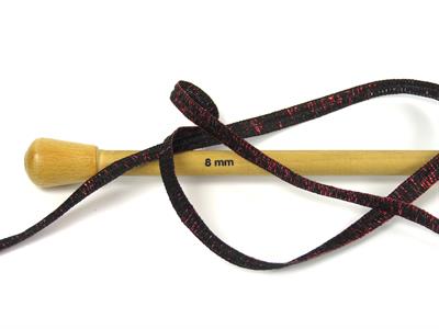 6x50gr. NAMASTE GLITZ Metalik Simli Siyah, Kırmızı Şerit, Yazlık İplikler, Batik Desenli, Kalın