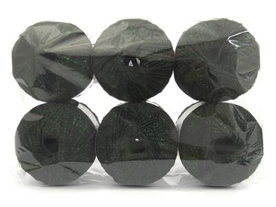 6x50gr. NAMASTE GLITZ Metalik Simli Yeşil, Siyah Şerit, Yazlık İplikler, Batik Desenli, Kalın