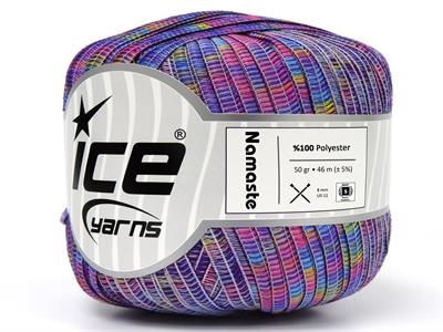 6x50gr. NAMASTE  Yeşil, Pembe, Mavi, Mor, Sarı Şerit, Yazlık İplikler, Batik Desenli, Kalın