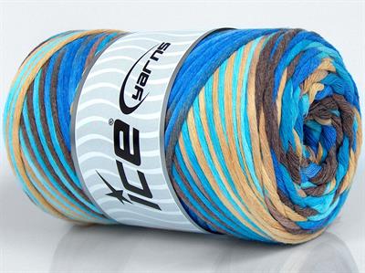 1x250gr. NATURAL COTTON COLOR 3MM Pamuk Krem, Kahverengi Tonları, Mavi Tonları Yazlık İplikler, Pamuk, Batik Desenli, Kalın