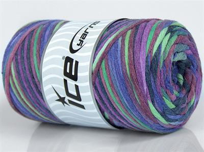 1x250gr. NATURAL COTTON COLOR 3MM Pamuk Yeşil, Mor, Gri, Maron Yazlık İplikler, Pamuk, Batik Desenli, Kalın