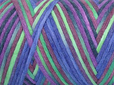 1x250gr. NATURAL COTTON COLOR 3MM Pamuk Yeşil, Mor, Gri, Maron Yazlık İplikler, Pamuk, Batik Desenli, Kalın