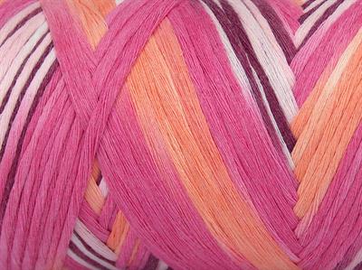 1x250gr. NATURAL COTTON COLOR 3MM Pamuk Turuncu, Maron, Pembe tonları Yazlık İplikler, Pamuk, Batik Desenli, Kalın