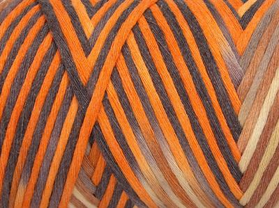 1x250gr. NATURAL COTTON COLOR 3MM Pamuk Turuncu, Sarı, Kahverengi Tonları Yazlık İplikler, Pamuk, Batik Desenli, Kalın