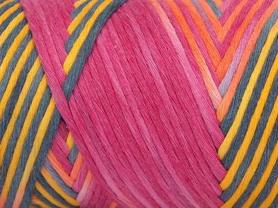 1x250gr. NATURAL COTTON COLOR 3MM Pamuk Pembe, Turuncu, Sarı, Açık Gri Yazlık İplikler, Pamuk, Batik Desenli, Kalın