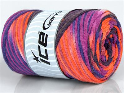 1x250gr. NATURAL COTTON COLOR 3MM Pamuk Pembe, Mor, Turuncu, Maron Yazlık İplikler, Pamuk, Batik Desenli, Kalın