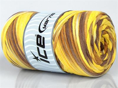 1x250gr. NATURAL COTTON COLOR 3MM Pamuk Sarı Tonları Yazlık İplikler, Pamuk, Batik Desenli, Kalın