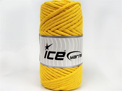 1x250gr. NATURAL COTTON JUMBO Pamuk Sarı Yazlık İplikler, Pamuk, Çok Kalın, %100 Pamuk