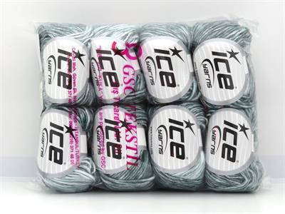 Lot of 8 Skeins Ice Yarns NAUTILUS (20% Wool) Yarn Black White Green Shades