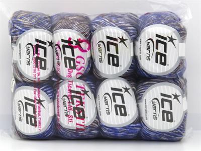 Lot of 8 Skeins Ice Yarns NAUTILUS (20% Wool) Yarn Maroon Saxe Blue