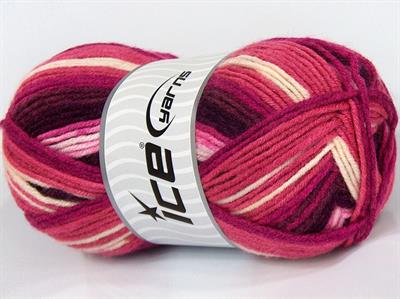 Lot of 4 x 100gr Skeins Ice Yarns NICE BABY Yarn Pink Shades Burgundy Cream
