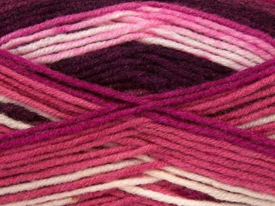 Lot of 4 x 100gr Skeins Ice Yarns NICE BABY Yarn Pink Shades Burgundy Cream