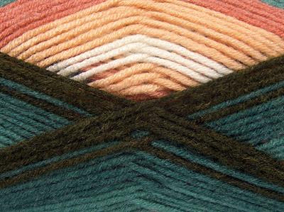 Lot of 4 x 100gr Skeins Ice Yarns NICE BABY Yarn Green Shades Cream Salmon