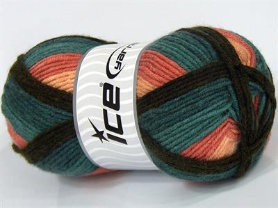 Lot of 4 x 100gr Skeins Ice Yarns NICE BABY Yarn Green Shades Cream Salmon