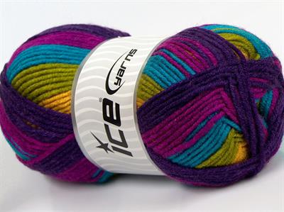 Lot of 4 x 100gr Skeins Ice Yarns NICE BABY Yarn Maroon Fuchsia Gold Orange Green Turquoise