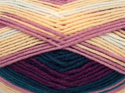 Lot of 4 x 100gr Skeins Ice Yarns NICE BABY Yarn Dark Cream white Pink Purple Oil Blue