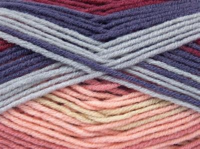 Lot of 4 x 100gr Skeins Ice Yarns NICE BABY Yarn Salmon Camel Purple Light Grey Burgundy