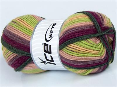 Lot of 4 x 100gr Skeins Ice Yarns NICE BABY Yarn Pistachio Green Purple Camel Beige Dark Green