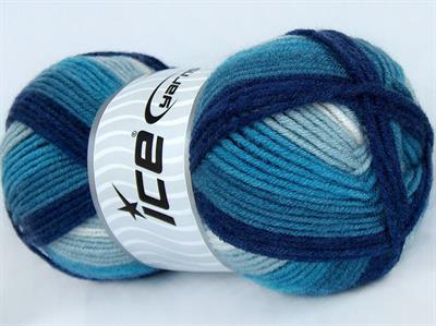 Lot of 4 x 100gr Skeins Ice Yarns NICE BABY Yarn Blue Shades White