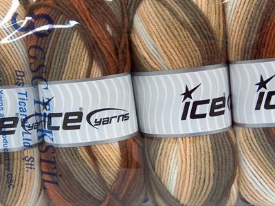 Lot of 4 x 100gr Skeins Ice Yarns NICE BABY Yarn Brown Shades White