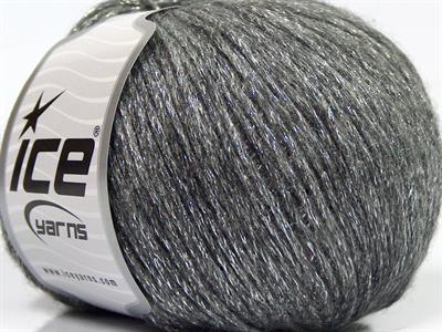 8x50gr. NIGHT STAR Viskon, Yün, Akrilik, Metalik Simli Gri, Gümüş Metalik Simli, Kışlık, Yün, Viskon, Zincir