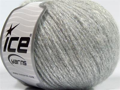 8x50gr. NIGHT STAR Viskon, Yün, Akrilik, Metalik Simli Gümüş, Açık Gri Metalik Simli, Kışlık, Yün, Viskon, Zincir