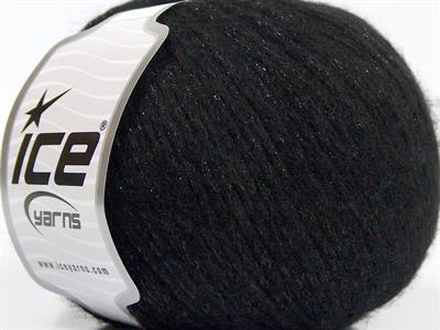 8x50gr. NIGHT STAR Viskon, Yün, Akrilik, Metalik Simli Siyah Metalik Simli, Kışlık, Yün, Viskon, Zincir