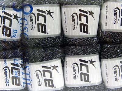 8x50gr. NIGHT STAR Viskon, Yün, Akrilik, Metalik Simli Siyah, Gümüş Metalik Simli, Kışlık, Yün, Viskon, Zincir