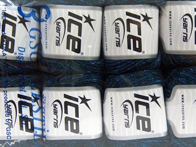 8x50gr. NIGHT STAR Viskon, Yün, Akrilik, Metalik Simli Siyah, Turkuaz Metalik Simli, Kışlık, Yün, Viskon, Zincir