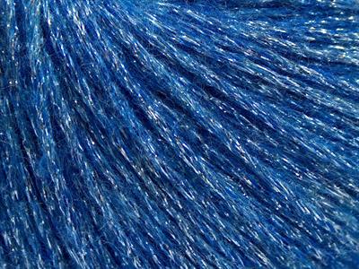 8x50gr. NIGHT STAR Viskon, Yün, Akrilik, Metalik Simli Mavi, Gümüş Metalik Simli, Kışlık, Yün, Viskon, Zincir