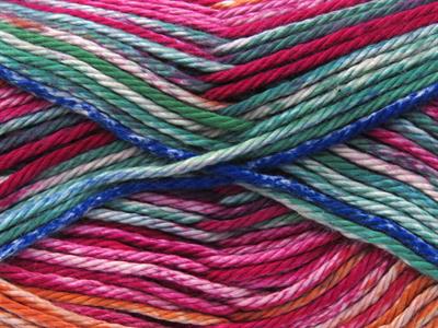 4x100gr. NOBLE COTTON PRINT Pamuk Fuşya, Yeşil Tonları, Mavi Tonları Bebe, Yazlık İplikler, Pamuk, %100 Pamuk, Worsted