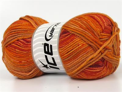 4x100gr. NOBLE COTTON PRINT Pamuk Turuncu Tonları, Altın tonları Bebe, Yazlık İplikler, Pamuk, %100 Pamuk, Worsted